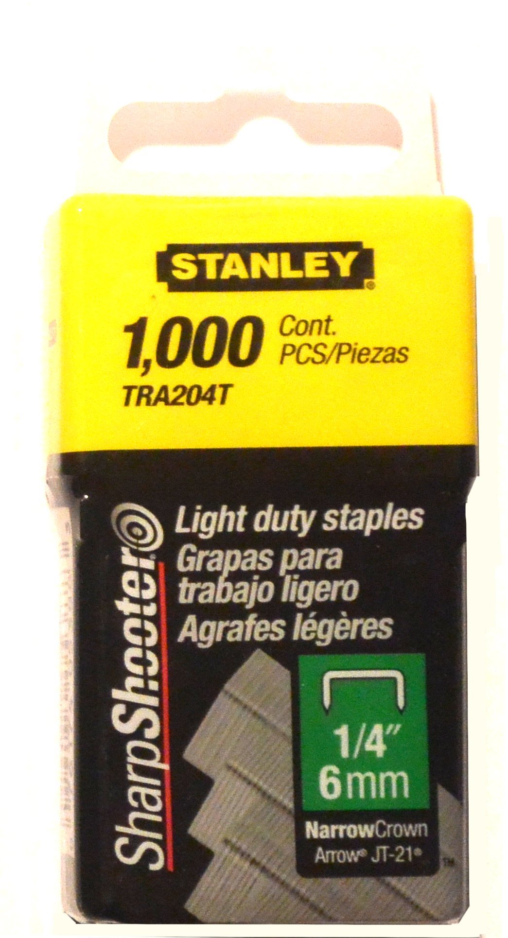 Photo 1 of Stanley Tra204T 1/4 Inch Light Duty Narrow Crown Staples, Pack of 1000 (2 pack)