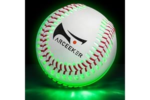 ARCEEKER PU Light Up Baseball - Fun Gift for Baseball Fans - 7 Colors Glow in The Dark Baseball with Rechargeable LED - Offic
