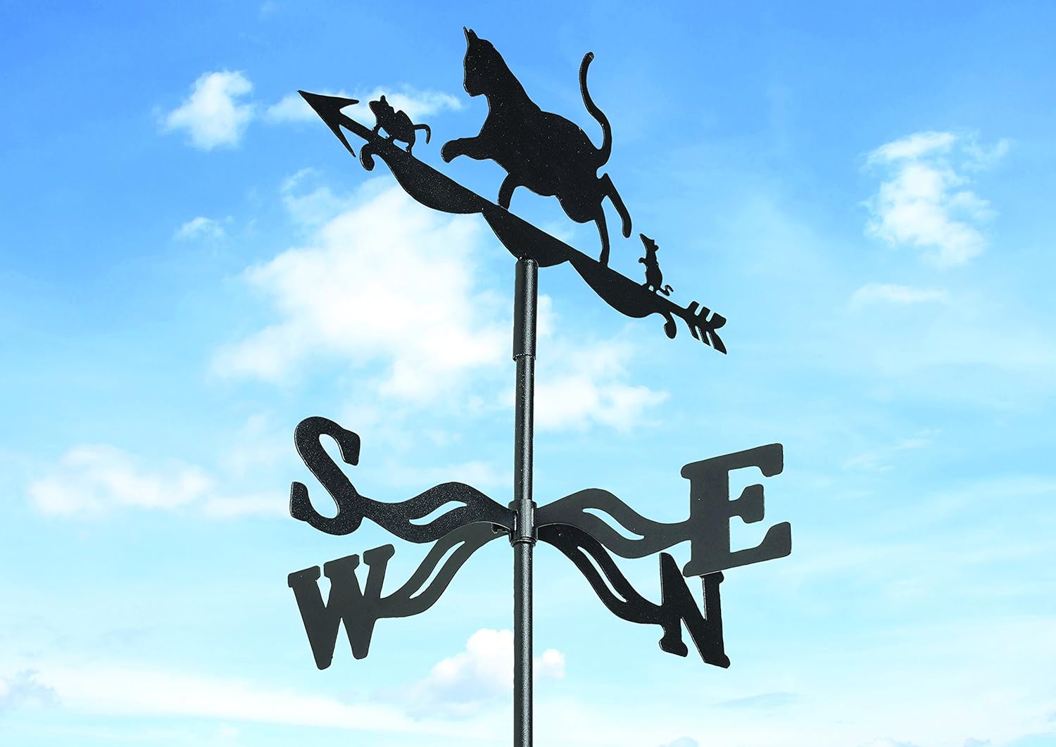 Gardman Girouette Avec Le Chat Et Souris 106 X 23 X 31 Cm Noir Jardin Girouettes