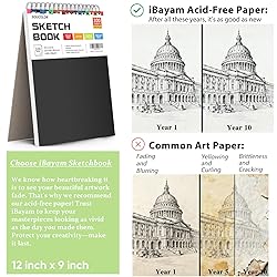 Soucolor 9" x 12" Sketch Book, 1-Pack 100 Sheets