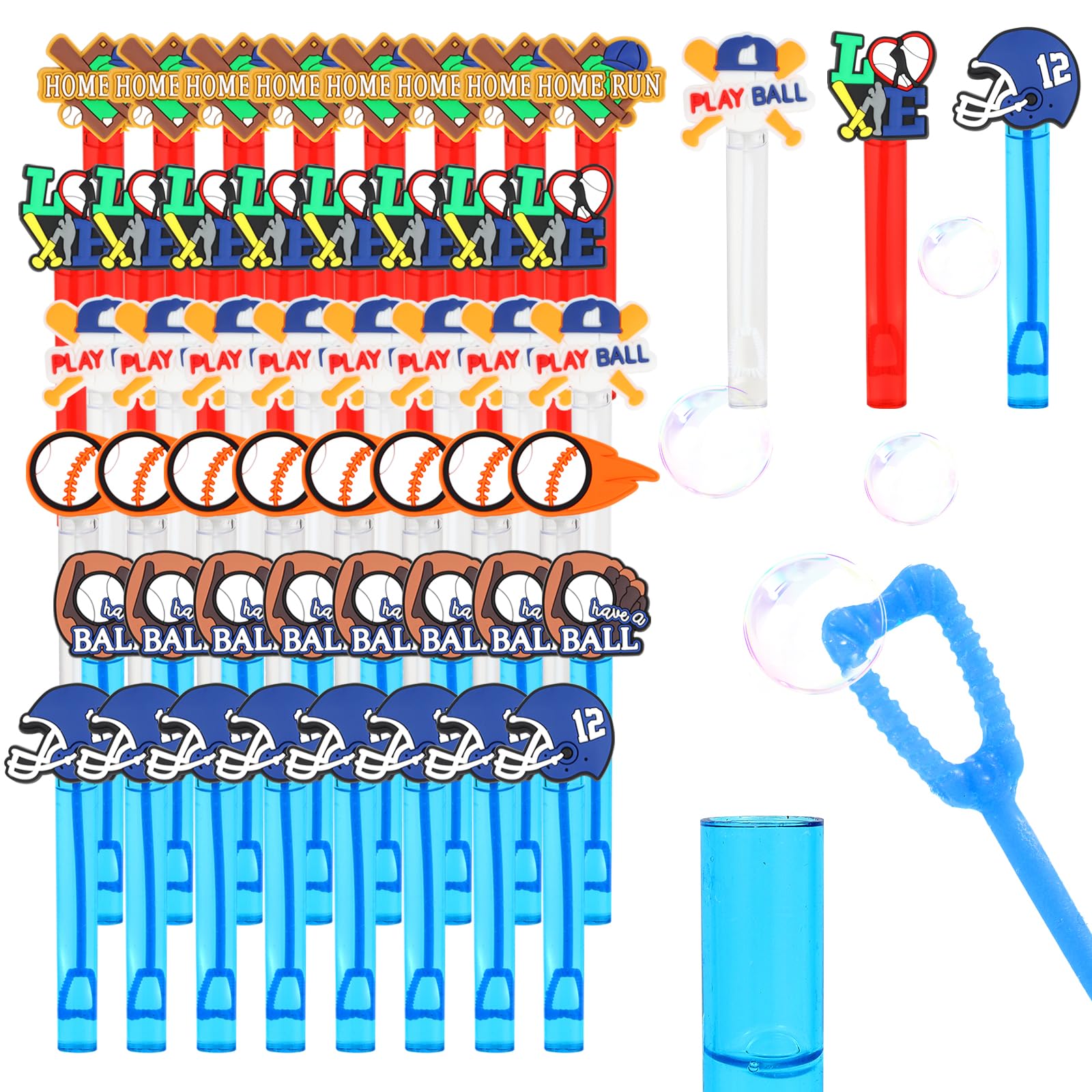Photo 1 of  Baseball Bubble Wands Baseball Party Supplies Sports Bubble Wands Goodie Bags Stuffers Birthday Treats Classroom Prizes