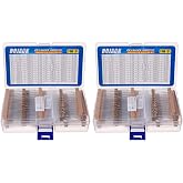 BOJACK 1000 Pcs 25 Values Resistor Kit 1 Ohm-1M Ohm with 5% 1/4W Carbon Film Resistors Assortment (Pack of 2)