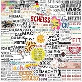 German Motivational Aesthetic Stickers for Teens Adults, 50PCS German Inspirational Quote Waterproof Stickers for Water Bottles Laptop Journal Scrapbook, Teacher Positive Decals for Students
