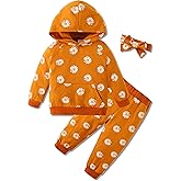 WESIDOM Toddler Girl Clothes Outfits Long Sleeve Hoodie Sweatshirt Pants Headband Toddler Girl Clothing Set