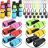 Liliful 12 Sets Kids Binoculars and Compass Play Set with Magnifying Glass, Shockproof High Resolution Binoculars Colorful Compass for Boys Girls Bird Watching Hiking Exploring