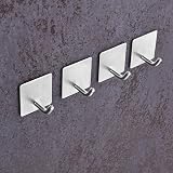 JS Self Adhesive Hooks Stainless Steel 4 Pack - No Drill Towel Robe Coat Holder view 8
