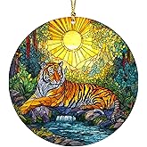 3D Effect Printed Tiger Christmas Acrylic Ornament, Majestic Tiger Ornaments for Christmas Tree, Tiger Christmas Ornament, Holiday Decoration Gift for Wildlife Animal Lovers, Gift Exchange Present
