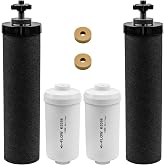 Gravity Water Filter Replacement for Berkey Water Filter System | BB9-2 Black Carbon Filters &amp; PF-2 Fluoride Filters Combo Packs for Berkey, Tap Water &amp; Well Water Filtration