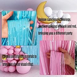 4 Pack Macaron Pink Blue Foil Fringe Curtain
