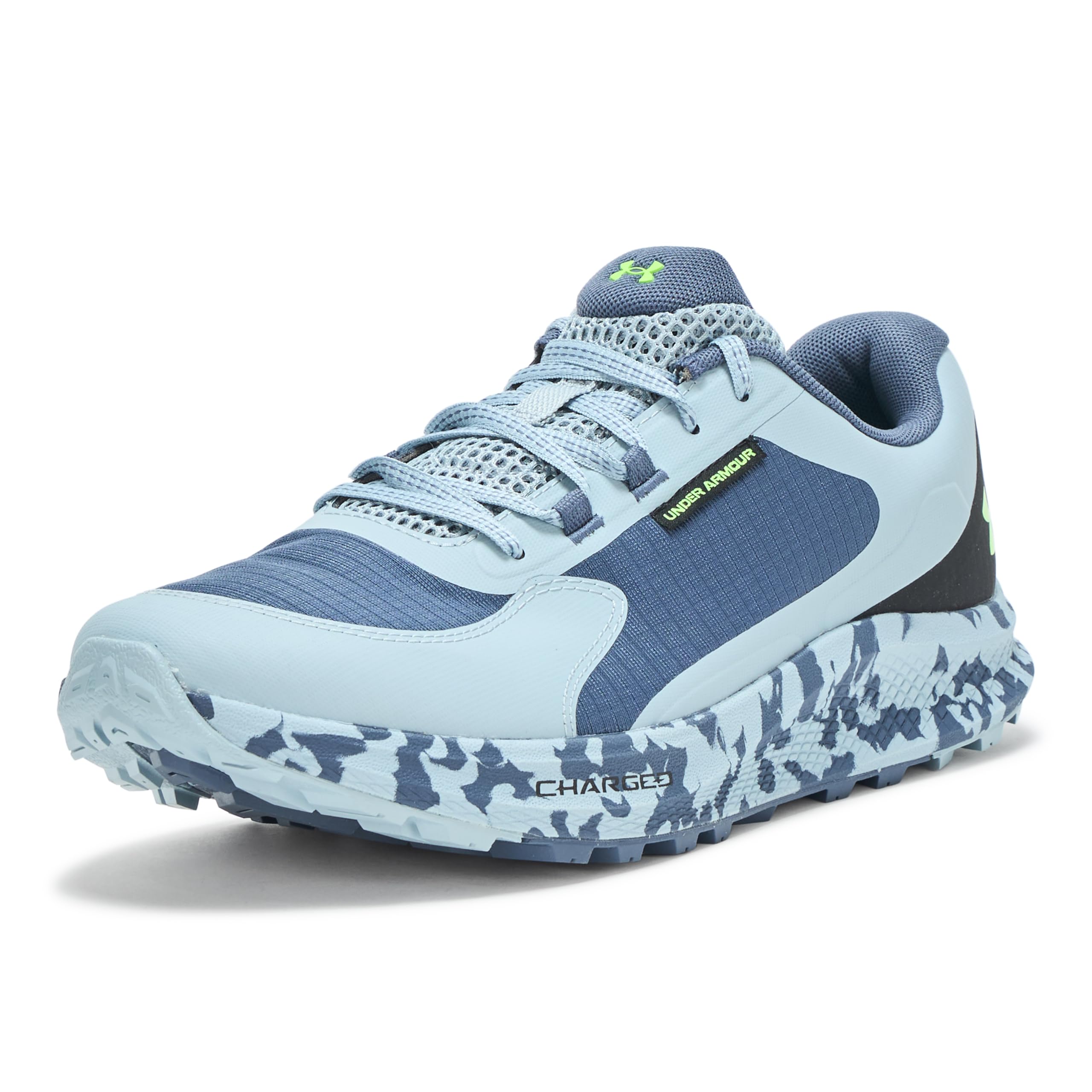 Under Armour Men's Charged Bandit Trail 3, (044) Downpour Gray/Harbor Blue/Hyper Green, 14, US Image