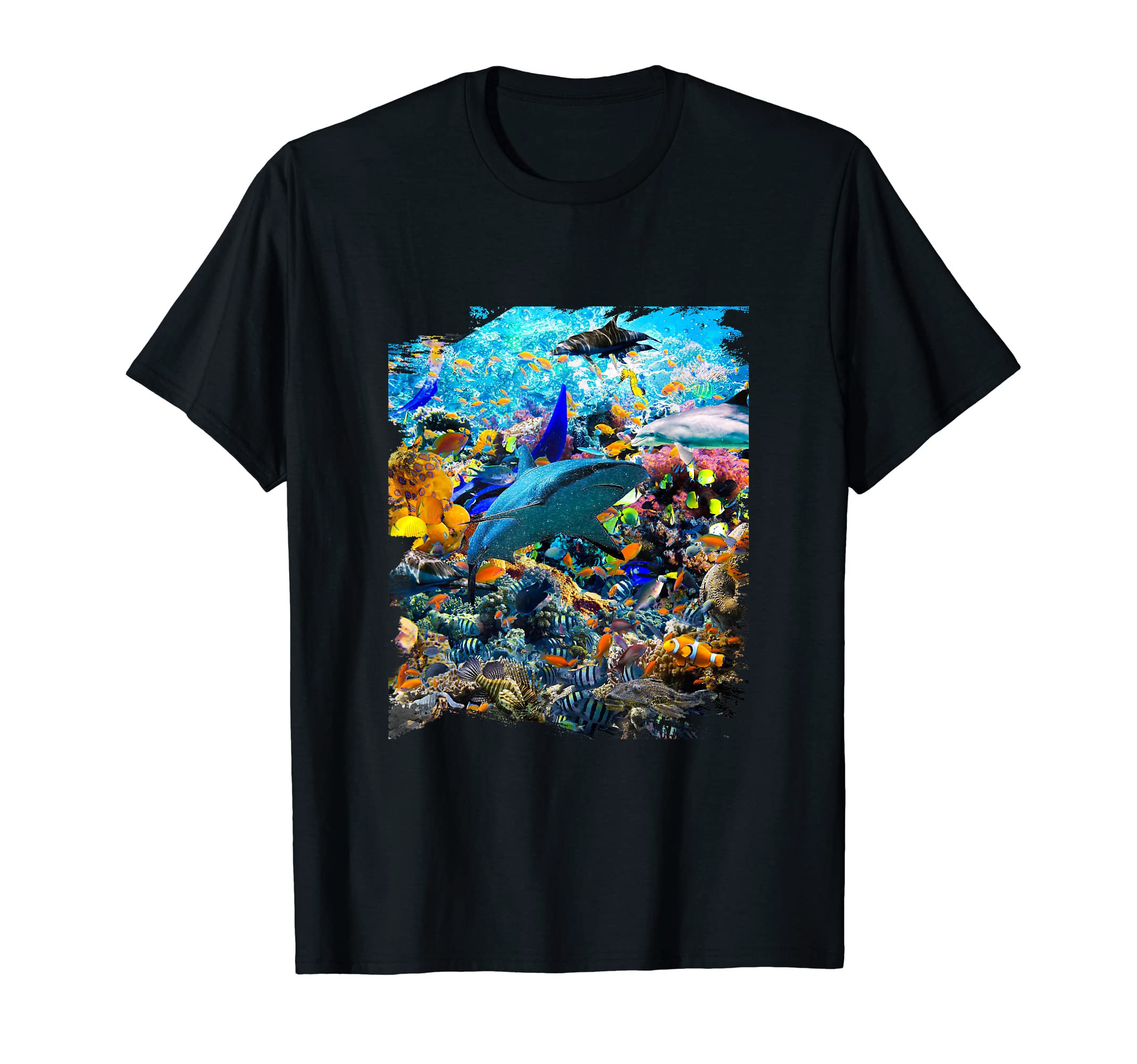 Ocean Dolphin Shark Turtle Coral Sea Fish Orca Whale Reef T-Shirt