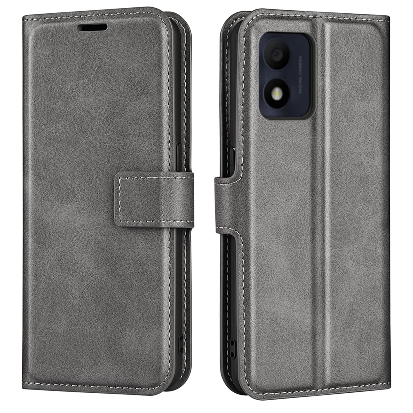 Kezaizhe Flip Case For Alcatel 1B 2022 Wallet PU Leather Magnetic Protective Mobile Phone Case for 1B 2022 Alcatel Folio Book Cover (Gray)