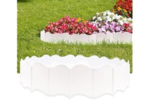 EEOCWF Garden Edging Border, Garden Landscape Edging Borders, 20pcs Plastic Garden Fence Edging, Interlocking Landscaping Edging, Flexible Lawn Edging Flower Bed Border, for Outdoor Patio Pathway