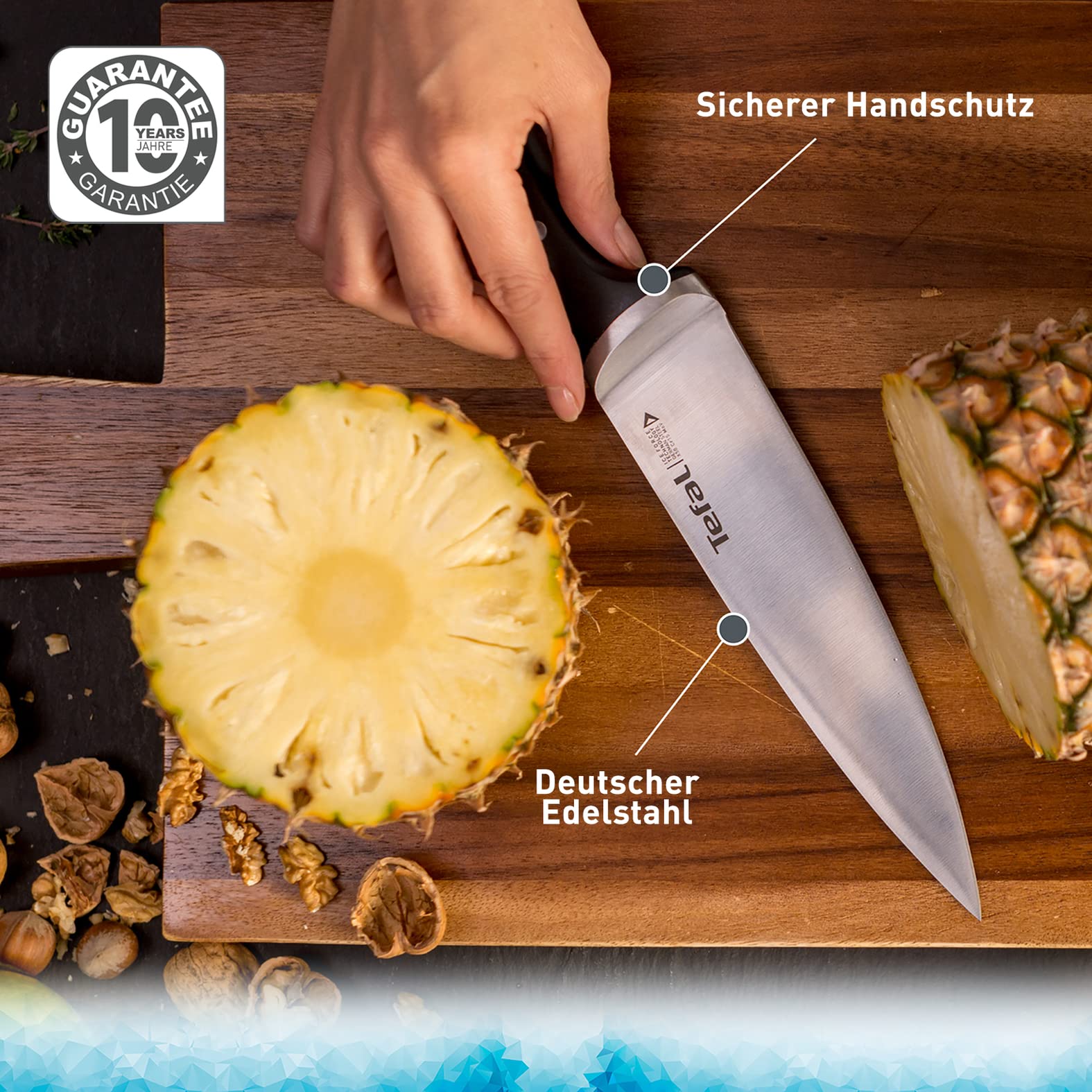 Tefal Ice Force Fleisch und Schinkenmesser, 20 cm Klinge, Handschutz, Edelstahl/Schwarz, K23207 8