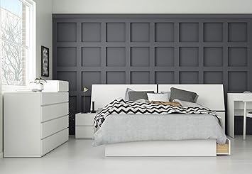 Amazon Com Nexera Lumiere 5 Piece Full Size Bedroom Set
