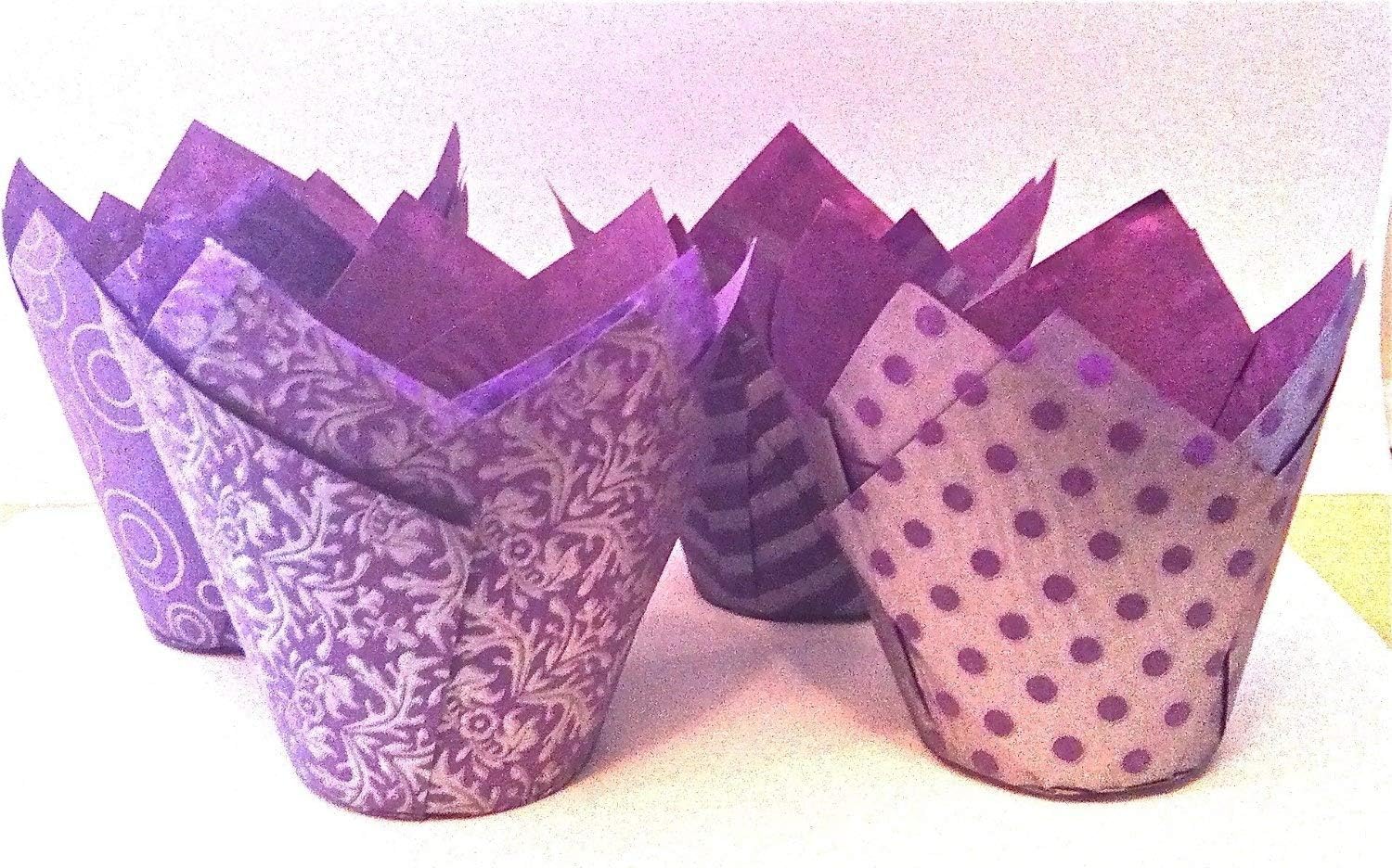 Purple & Silver Folded Muffin Cases 36pcs Amazon.co.uk Kitchen & Home
