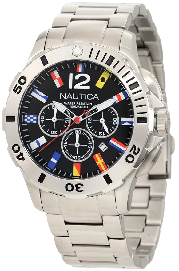 Nautica Men's N21531G Bfd 101 Dive Style Chrono Flag Watch