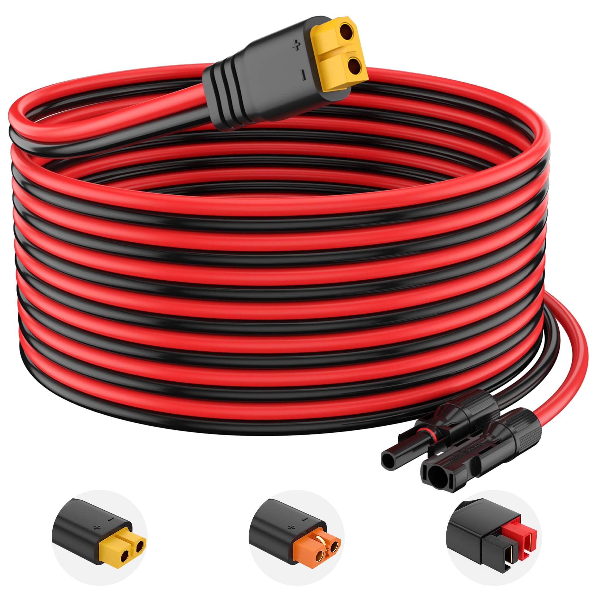 Photo 1 of 10AWG Solar Connector to XT60 Adapter Extension Cable Solar Panel to Potable Solar Power Generator/RV Foldable Solar Panel/Portable Power Station(20FT)