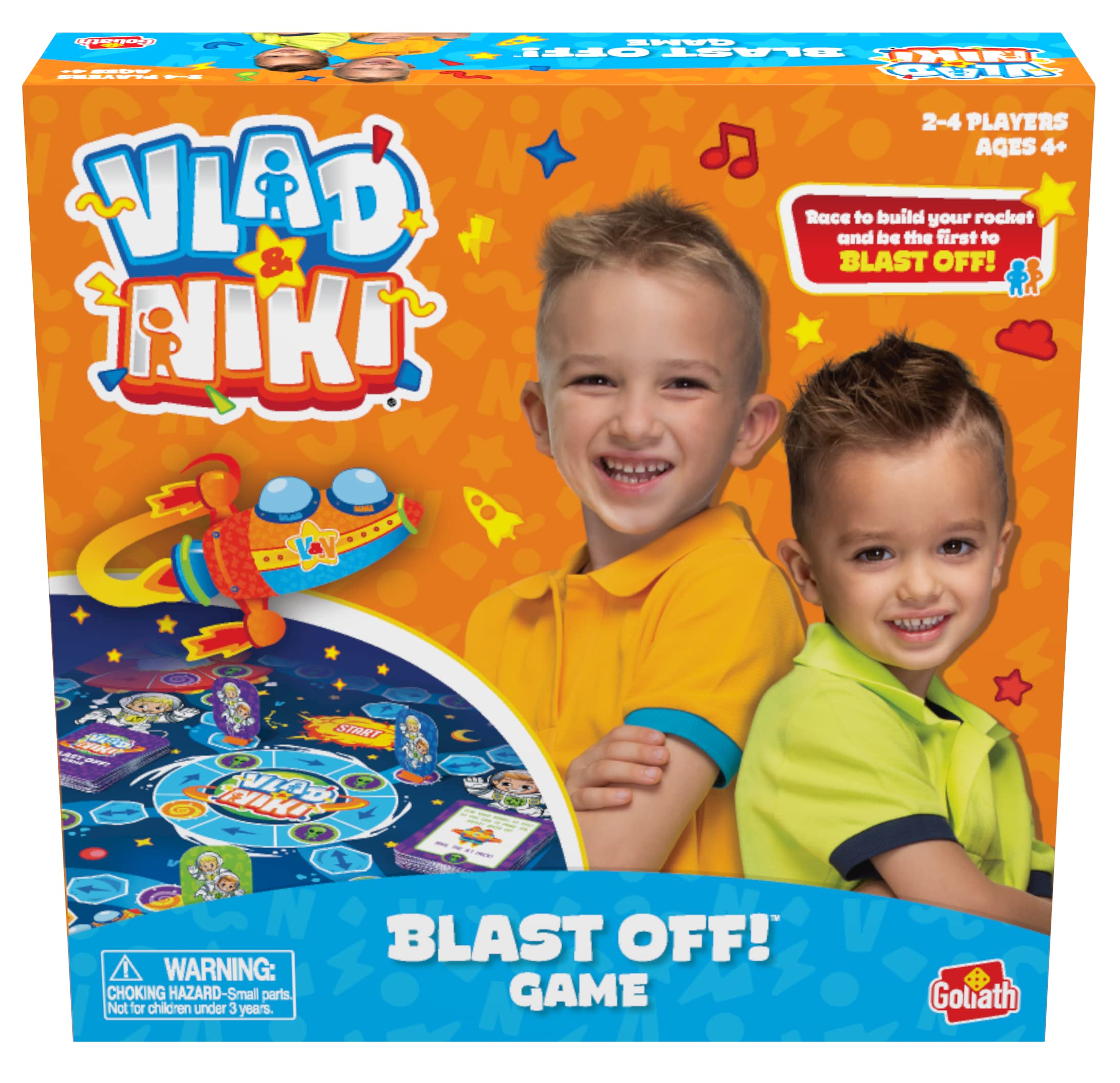 Photo 1 of Goliath Vlad & Niki Blast Off! Game - Race to Build Your Rocket and Blast Off with Vlad & Niki from YouTube Kids' Channel - for 2-4 Players, Ages 4 and Up