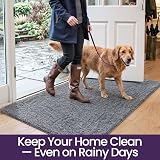 DEXI Dirt Trapper Door Mat Indoor 60x90 cm Grey-Blue Non-Slip Machine Washable view 3