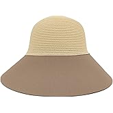 DKNY Womens Big Brim Straw Sun Hat
