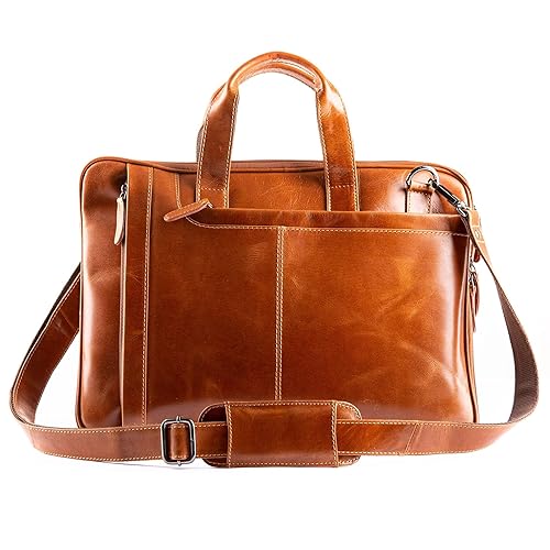 Liberty Leather Genuine Leather Laptop Bag Briefcase