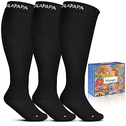 Lalapapa 3Pairs Wide Calf Compression Socks for