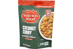 Saffron Road Coconut Curry Meal Pouch, 10 oz - Vegetarian, Gluten Free, Non GMO, Halal, Kosher