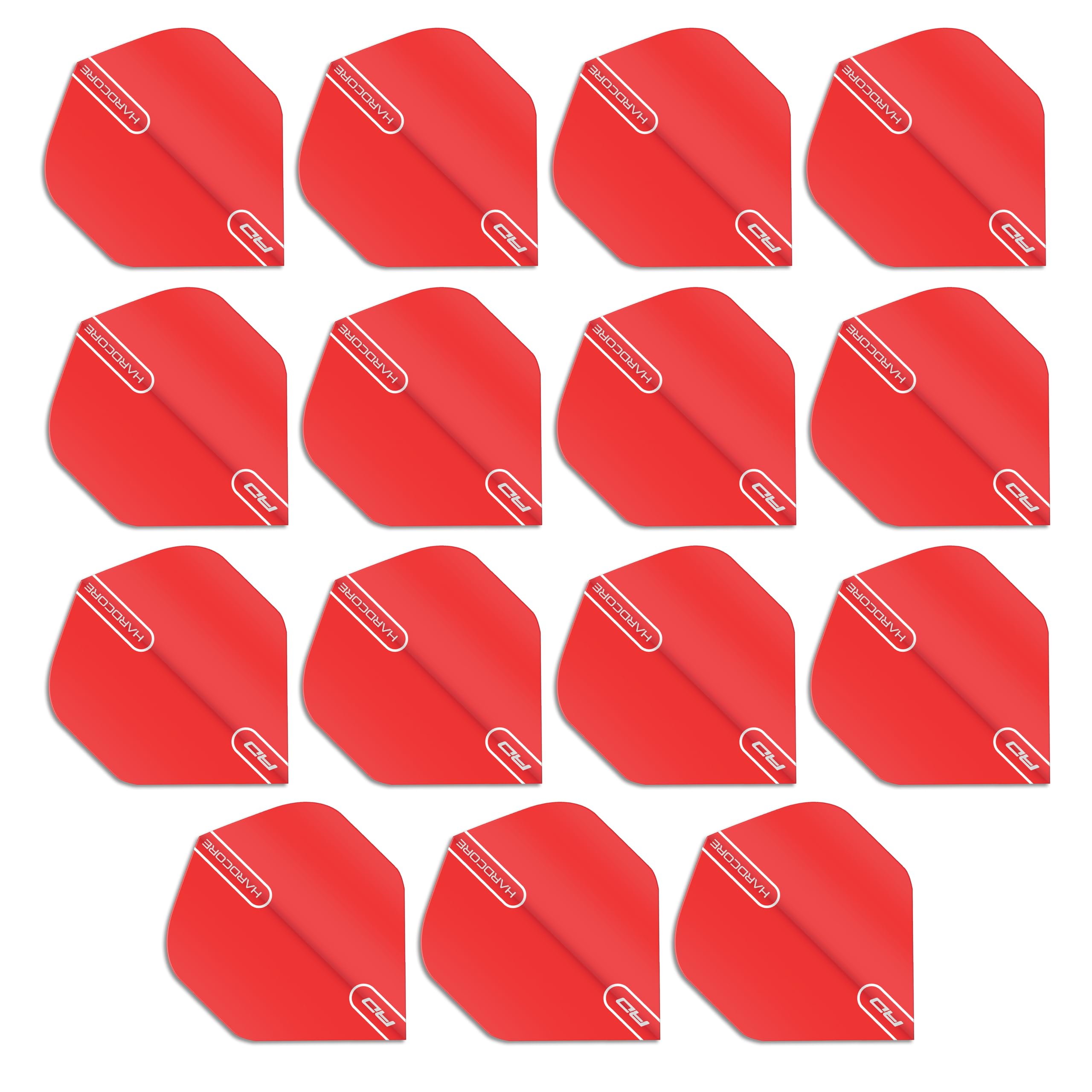 RED DRAGON Hardcore XT Red Extra Thick Standard Dart Flights, Pack of 15