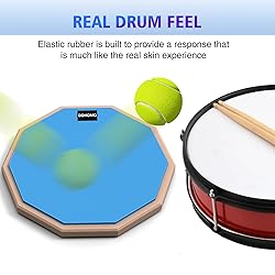 Drum Practice Pad, 12-Inch Silent Drum Pad Set with