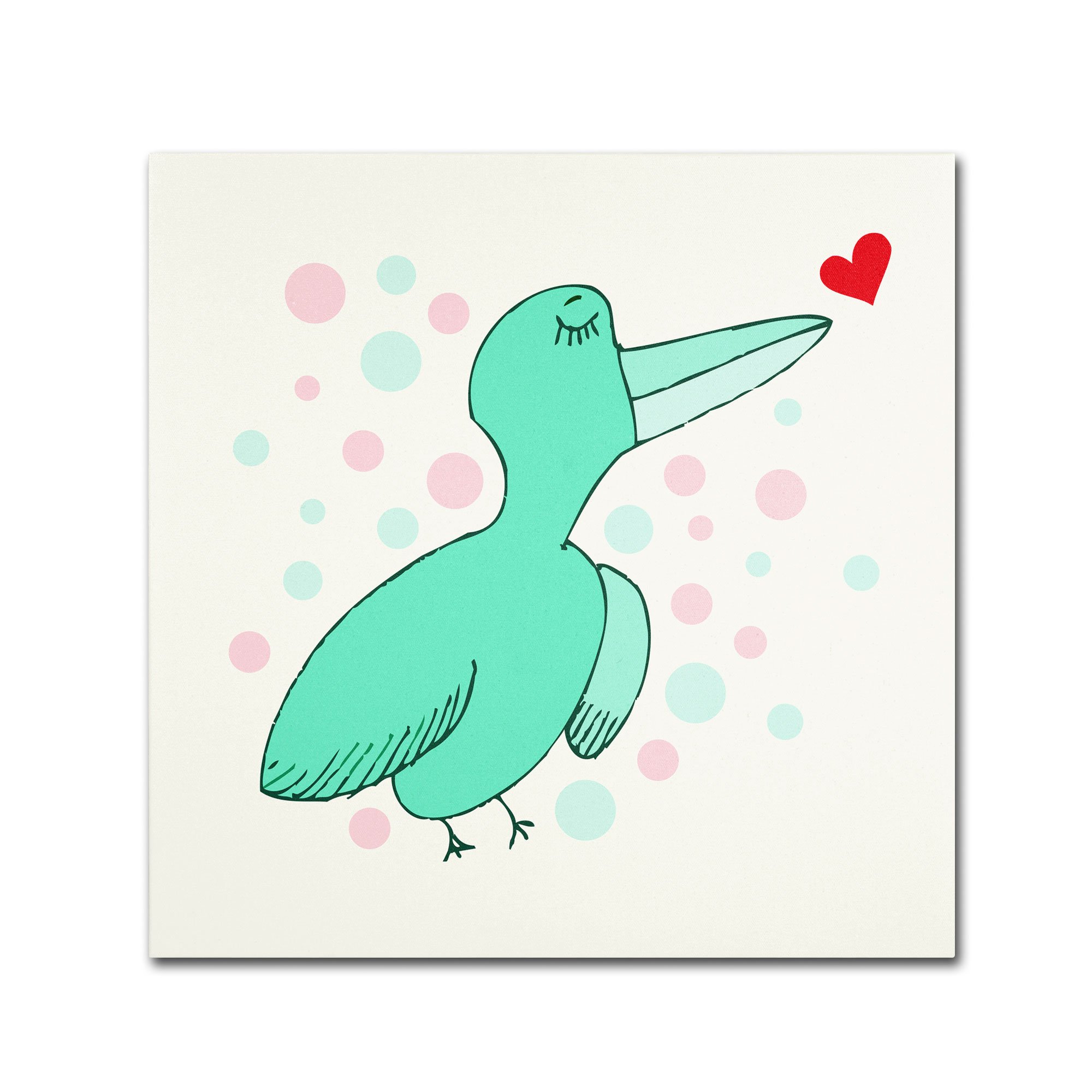 "Dreamy Love Bird" Artwork by Carla Martell 24 by 24 Inch Canvas Wall | amzdealz