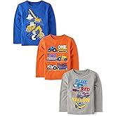 The Children's Place Baby-Boys and Toddler Dino,Animals,Sharks Long Sleeve Graphic T-Shirts,3 Pack