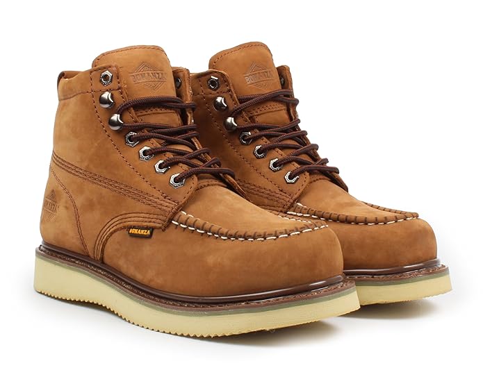 Bonanza Boots Goodyear Men's 6" Premium Leather Classic Moc Wedge Work