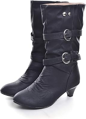 kitten heel calf boots