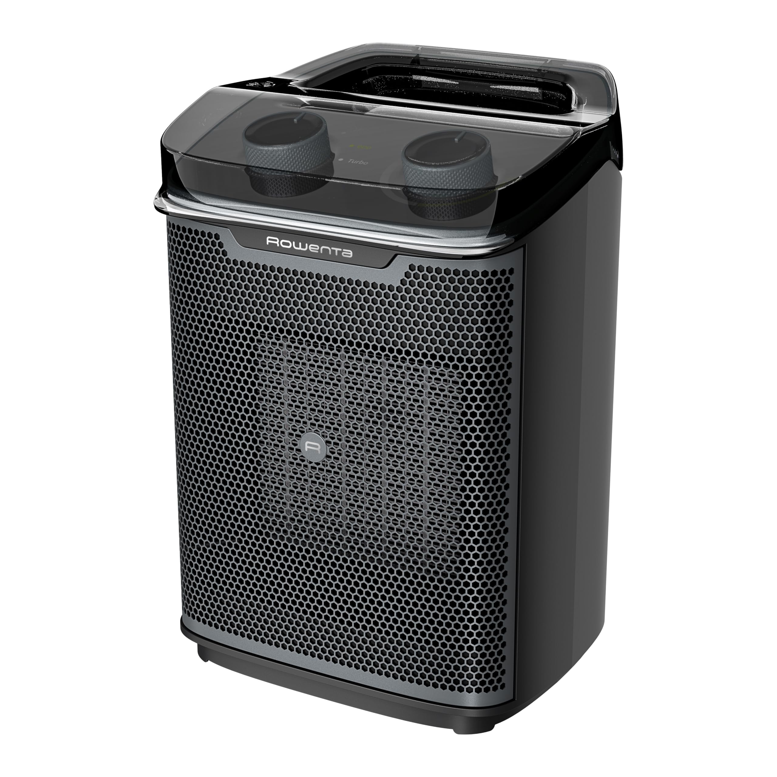 Rowenta Intense Comfort Aqua Heizlüfter, 2 Leistungsstufen, Spritzschutz IP21, für Badezimmer geeignet, kompakte Abmessungen, Thermostat, besonders leise, Tragegriff, Schwarz, SO9350F0