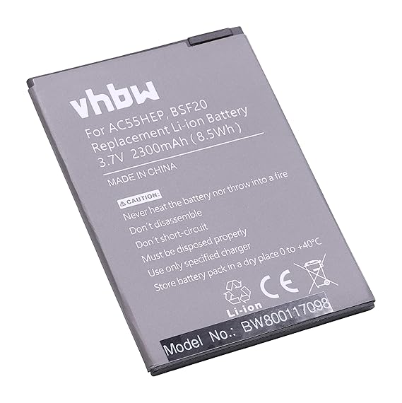 vhbw Li-Ion Akku 2300mAh (3.7V) für Handy Smartphone Telefon Archos A55 Helium, Helium +, Helium Plus
