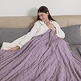 Electric Heated Blanket Twin Size 62" x 84" - Fluffy Ultra Soft Electric Blanket with 240g Plus 200g Sherpa, 5 Fast Heating Levels & 10 Hours Auto Off, Machine Washable, Lavender Violet