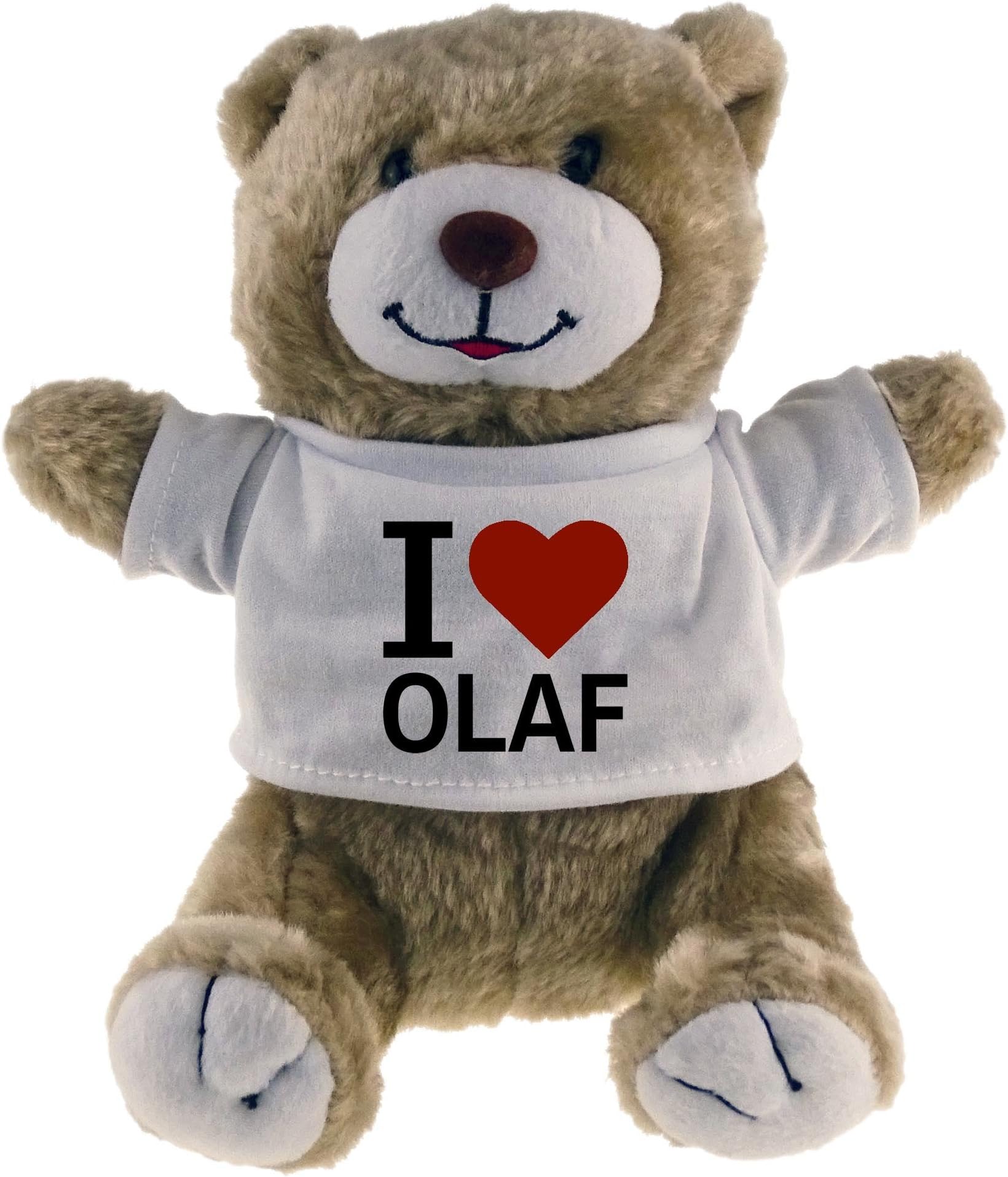Classic Soft Toy Bear I Love Olaf beige
