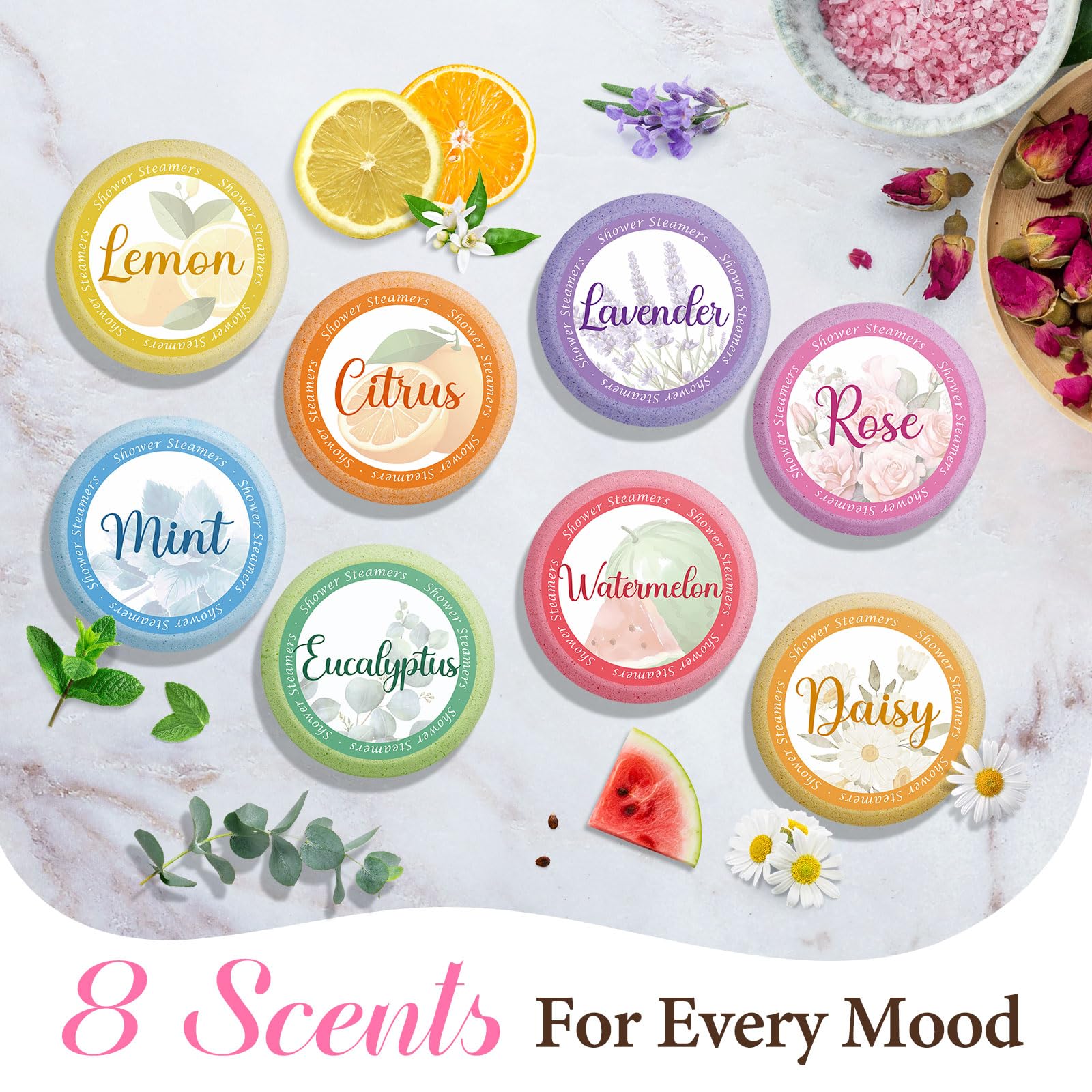 Yaleesgiff Geschenke für Frauen Badebomben Aromatherapie Geburtstagsgeschenke für Frauen, Shower Steamers Home SPA Natürliche ätherische Öl für Muttertagsgeschenk für Mama (8 Stück) 4