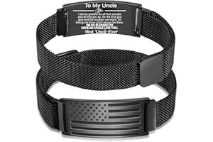 GLEZZA Stocking Stuffers-Bracelet for Men/Husband/Uncle/Bonus Dad/New Dad/Papa/Stepdad,American Flag Bracelet Fathers Day Valentines Christmas Jewelry Gifts,Adjustable Size