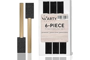 ARTY KRAFTS Pack of 6 Premium Quality Foam Paint Brushes Set - Versatile Foam Brush & Sponge Paint Brush - Ideal for Detailed Craftwork - Sponge Brush & Foam Brushes for Seamless Painting Experience