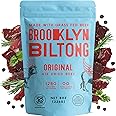 Brooklyn Biltong Air Dried Grass Fed Beef Snack, South African Beef Jerky (8 oz, Pack of 1) - Whole30 Approved, Paleo, Keto, Gluten Free, Sugar Free, Made in USA - (Original)