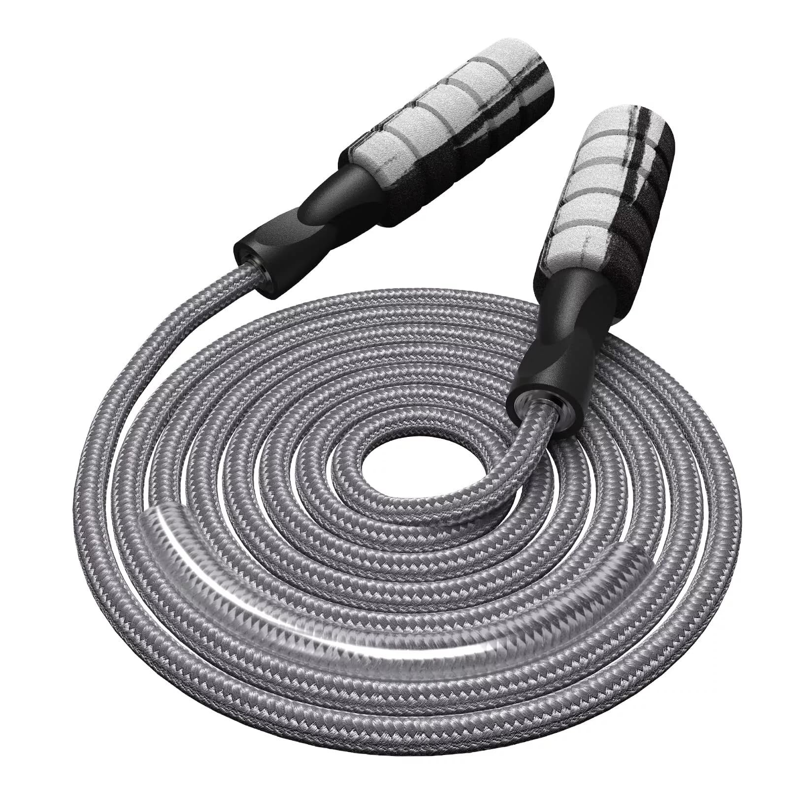 Photo 1 of FITMYFAVO Jump Rope Cotton Adjustable Skipping Weighted jumprope for Women,Adult and Children Athletic Fitness Exercise Jumping Rope (Gray)