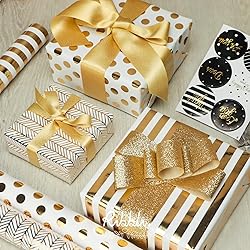 Ribbli Gold Double Faced Purl Ribbon,Luxury Glitter
