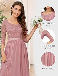 Wedtrend Women's Bridesmaid Dress 3/4 Sleeve Prom