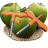 Tynoscco Fresh Coconut Opener tool-Works Thai Hawaiian Young Coconuts Rotary Spring Pressure,Safe & Easy,Food Grade Stainless