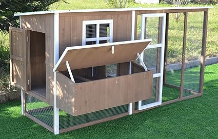 Omitree Large 87 Wood Chicken Coop Backyard Hen House 4 8 Chickens Nesting Box Run