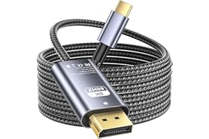 Txtcu USB C to DisplayPort Cable 6.6ft [8K@60Hz 4K@144Hz 5K@60Hz 2K@240Hz] Thunderbolt to DP 1.4 Cable 32.4Gbps, Compatible w