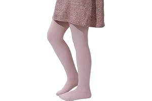 Paralinda Girls' Cotton Tights - Toddler Cable Knit Footed Tights for Baby Girls