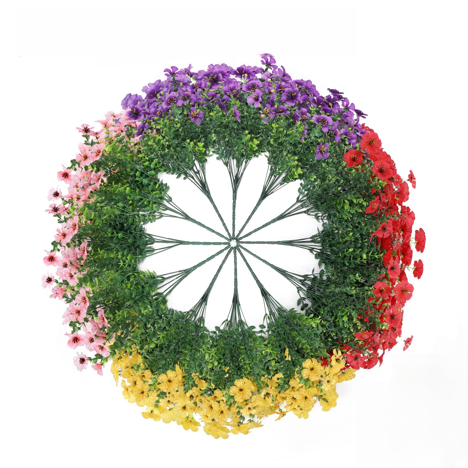 Photo 1 of *Box Damaged* 12 Bundles RealisticPlastic Plants Colorful Daisies Anti UV forPorch Patio Home Patio Garden Window FramePlanter Pots, Artificial Plants Outdoor FakeFlowers Artificial Flowers